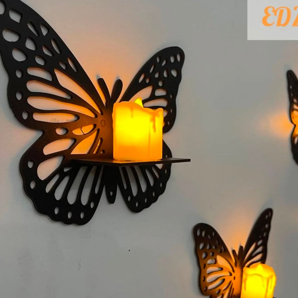 DIY Miniature MDF Wall Shelves – Butterfly, Leaf, Swan & Lotus