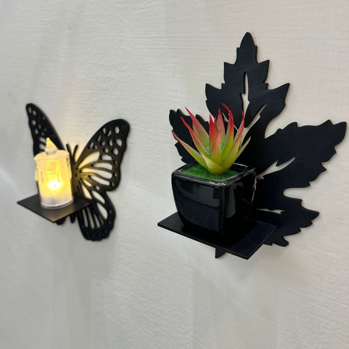 DIY Miniature MDF Wall Shelves – Butterfly, Leaf, Swan & Lotus