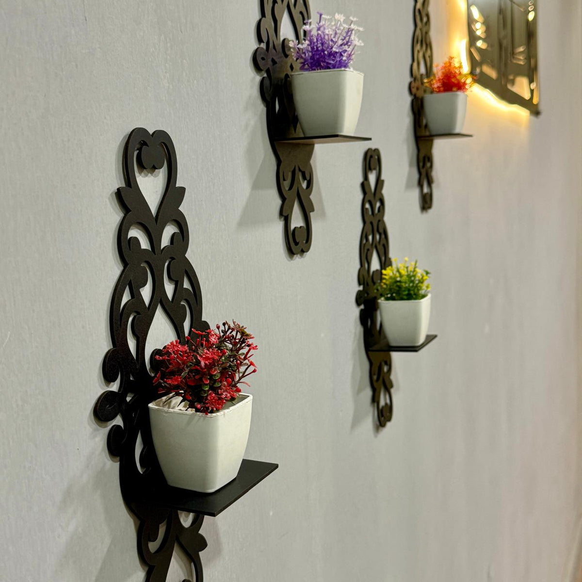 Antique Style MDF Wall Shelves – 12 x 6 Inch