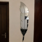 Leaf Shaped Acrylic Mirror Wall Decor