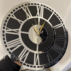 Majestic Roman numeral acrylic wall clock silver